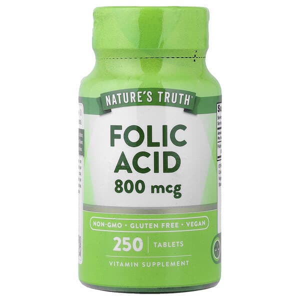 Nature's Truth, Folic Acid, 800 mcg, 250 Tablets