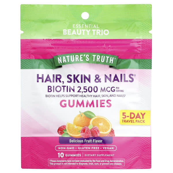 Nature's Truth, Hair, Skin & Nails, Delicious Fruit, 10 Gummies