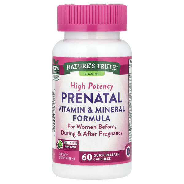 Nature's Truth, High Potency Prenatal Vitamin & Mineral Formula, 60 Quick Release Capsules