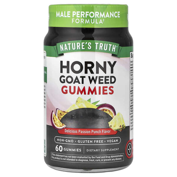 Nature's Truth, Horny Goat Weed Gummies, Delicious Passion Punch, 60 Gummies