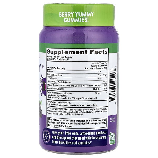 Alternative view of Nature's Truth, Just 4 Kidz, Sambucus Elderberry Gummies + Vitamin C, Zinc, Delicious Berry Burst, 50 Gummies
