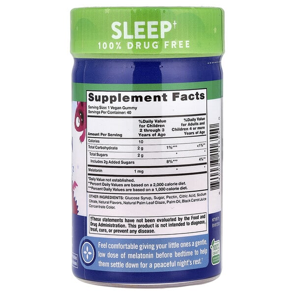 Alternative view of Nature's Truth, Just 4 Kidz, Sleep Melatonin Gummies, Delicious Cherrylicious, 40 Gummies (1 g per Gummy)