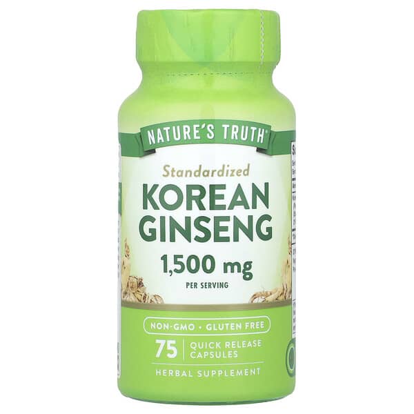 Nature's Truth, Korean Ginseng, 75 Quick Release Capsules (500 mg per Capsule) 2 Nature's Truth, Korean Ginseng, 75 Quick Release Capsules (500 mg per Capsule)