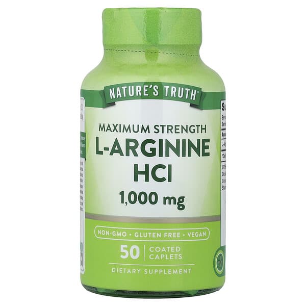 Nature's Truth, L-Arginine HCL, 1,000 mg, 50 Coated Caplets