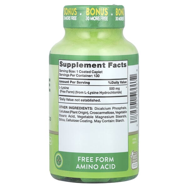 Alternative view of Nature's Truth, L-Lysine, 500 mg, 130 Coated Caplets