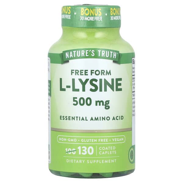Nature's Truth, L-Lysine, 500 mg, 130 Coated Caplets