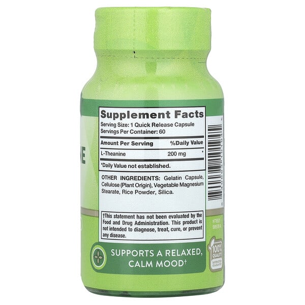 Alternative view of Nature's Truth, L-Theanine, 200 mg, 60 Quick Release Capsules