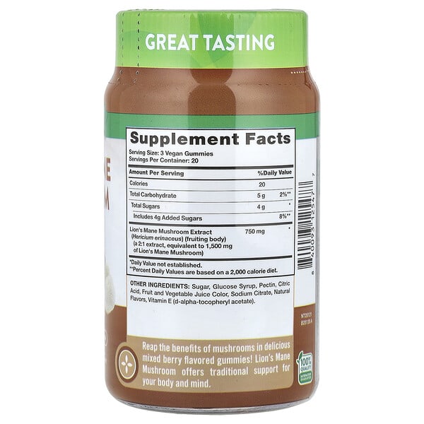 Alternative view of Nature's Truth, Lion's Mane Mushroom Gummies, Delicious Mixed Berry, 60 Gummies