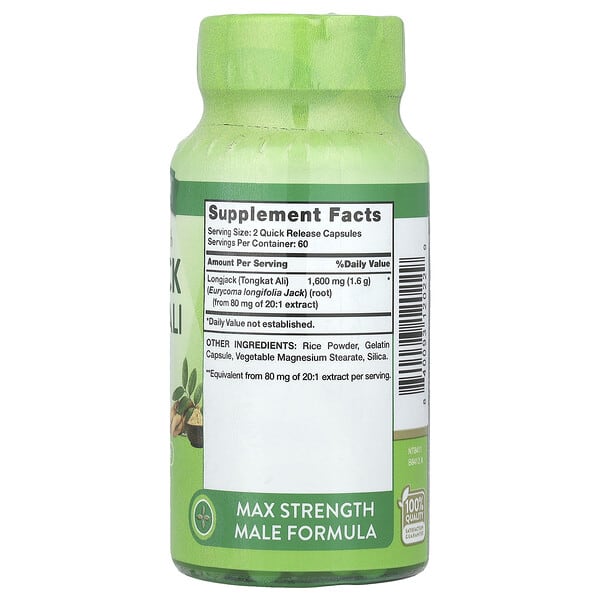 Alternative view of Nature's Truth, Longjack Tongkat Ali, Maximum Strength, 120 Quick Release Capsules (800 mg per Capsule)