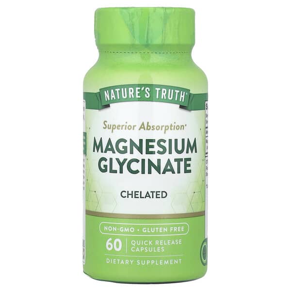 Nature's Truth, Magnesium Glycinate, Chelated, 60 Quick Release Capsules (100 mg per Capsule)