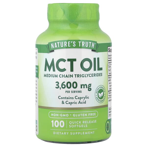 Nature's Truth, MCT Oil, 100 Quick Release Softgels (1,200 mg per Softgel)