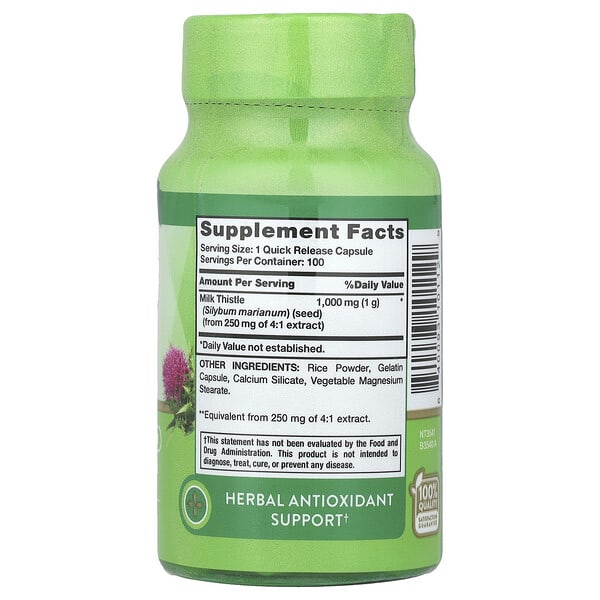 Alternative view of Nature's Truth, Milk Thistle Seed, 1,000 mg, 100 Quick Release Capsules