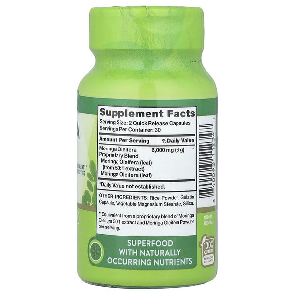 Alternative view of Nature's Truth, Moringa Oleifera, 60 Quick Release Capsules (3,000 mg per Capsule)