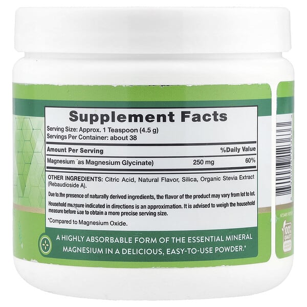 Nature's Truth, Non-Buffered Magnesium Glycinate Powder, Natural Lemon , 6 oz (170 g) 2 Nature's Truth, Non-Buffered Magnesium Glycinate Powder, Natural Lemon , 6 oz (170 g) - Ảnh 2