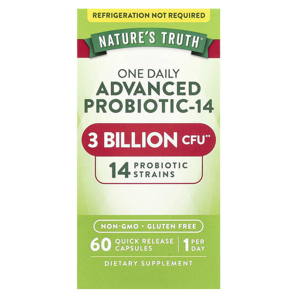 Nature's Truth, One Daily Advanced Probiotic-14, 3 Billion CFU, 60 Quick Release Capsules