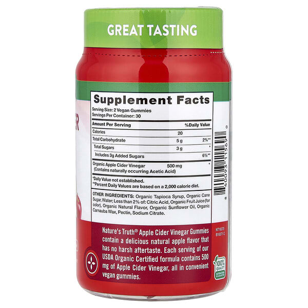 Alternative view of Nature's Truth, Organic Apple Cider Vinegar Gummies, Natural Apple, 60 Gummies