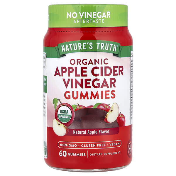 Nature's Truth, Organic Apple Cider Vinegar Gummies, Natural Apple, 60 Gummies