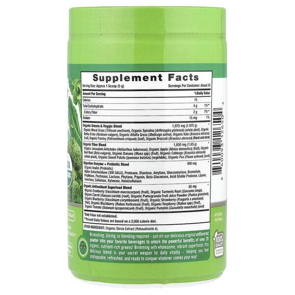 Alternative view of Nature's Truth, Organic Greens+, Naturally Unflavored, 5.29 oz (150 g)