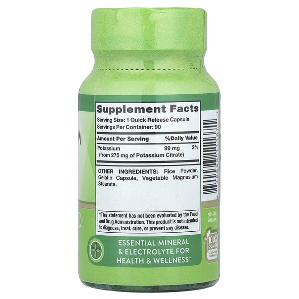 Alternative view of Nature's Truth, Potassium Citrate , 275 mg, 90 Quick Release Capsules