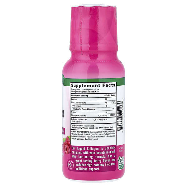 Alternative view of Nature's Truth, Premium Liquid Collagen with Biotin, Delicious Berry, 8 fl oz (237 ml)