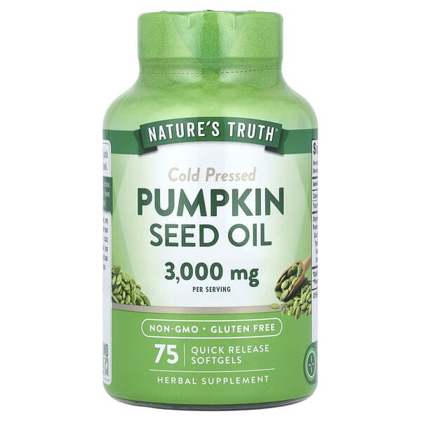 Nature's Truth, Pumpkin Seed Oil, Cold Pressed, 75 Quick Release Softgels, (1,000 mg per Softgel)