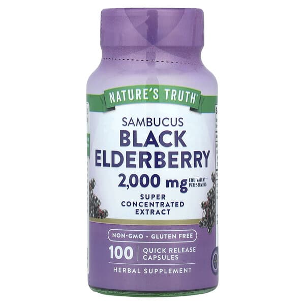 Nature's Truth, Sambucus Black Elderberry, 100 Quick Release Capsules (1,000 mg per Capsule)