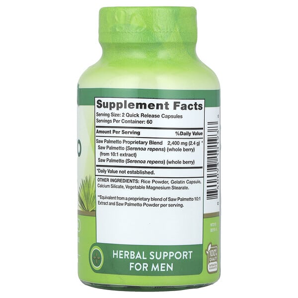 Alternative view of Nature's Truth, Saw Palmetto, 120 Quick Release Capsules (1,200 mg per Capsule)