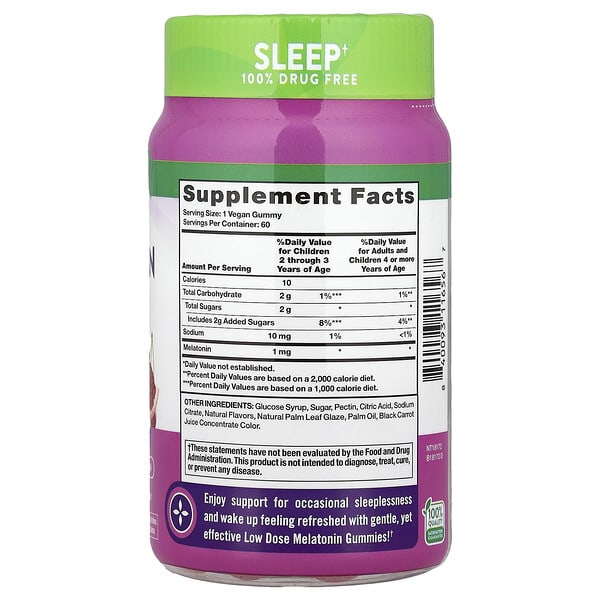 Alternative view of Nature's Truth, Sleep Melatonin Gummies, Natural Cherry Pomegranate, 1 mg, 60 Gummies