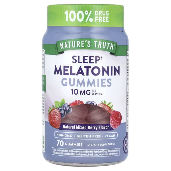 Nature's Truth, Sleep Melatonin Gummies, Natural Mixed Berry, 70 Gummies (5 mg per Gummy)