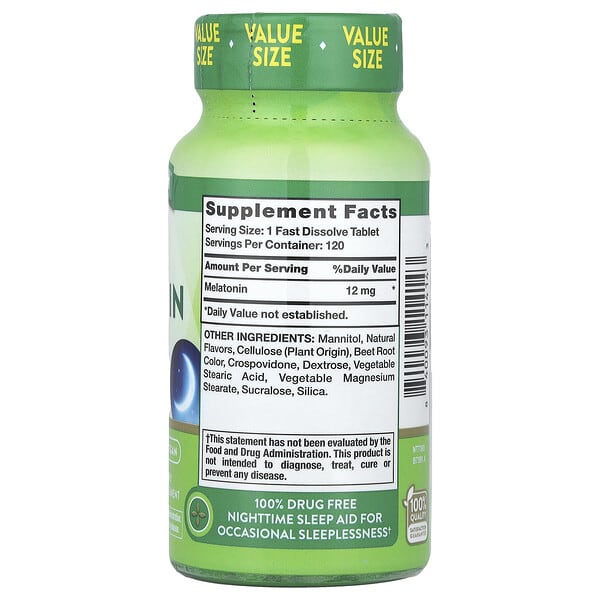 Alternative view of Nature's Truth, Sleep Melatonin, Natural Berry, 12 mg, 120 Fast Dissolve Tablets