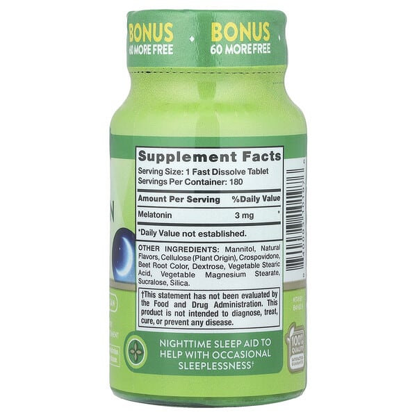 Alternative view of Nature's Truth, Sleep Melatonin, Natural Berry, 3 mg, 180 Fast Dissolve Tablets