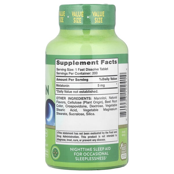 Alternative view of Nature's Truth, Sleep Melatonin, Natural Berry, 5 mg, 200 Fast Dissolve Tablets