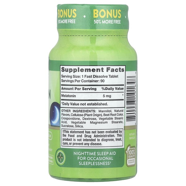 Alternative view of Nature's Truth, Sleep Melatonin, Natural Berry, 5 mg, 90 Fast Dissolve Tablets