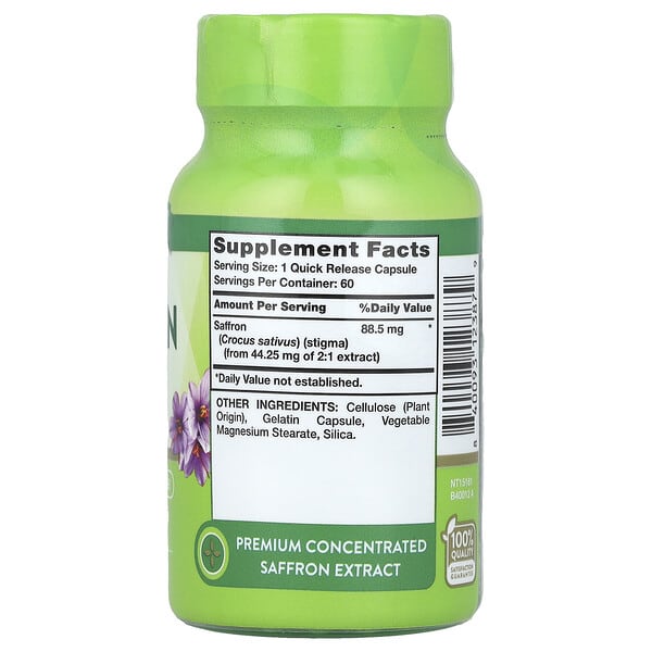 Alternative view of Nature's Truth, Supreme Saffron Extract, 60 Quick Release Capsules (88.5 mg per Capsule)