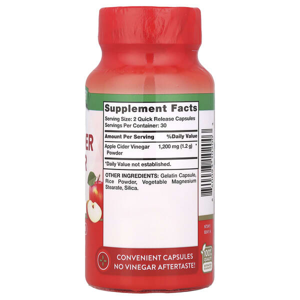 Alternative view of Nature's Truth, Triple Strength Apple Cider Vinegar, 60 Quick Release Capsules (600 mg per Capsule)
