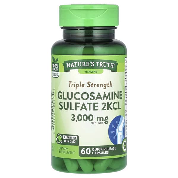 Nature's Truth, Triple Strength Glucosamine Sulfate 2KCL, 60 Quick Release Capsules (1,000 mg per Capsule)