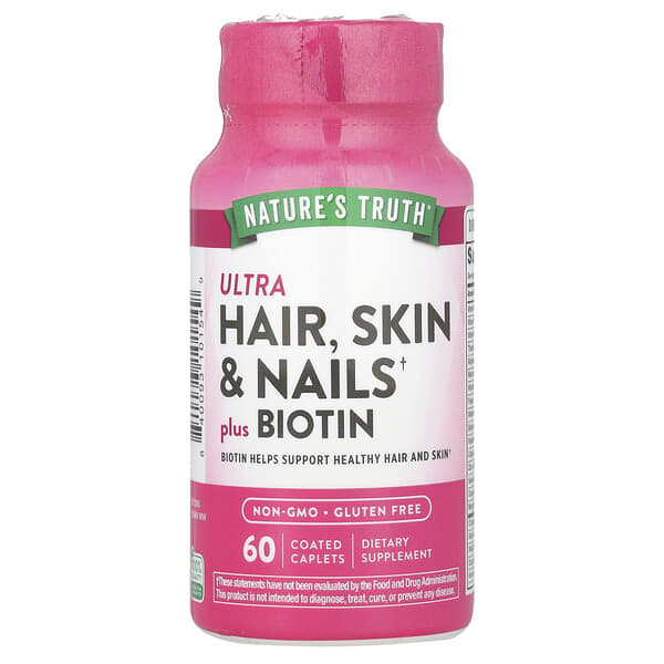 Nature's Truth, Ultra Hair, Skin & Nails Plus Biotin,  60 Coated Caplets