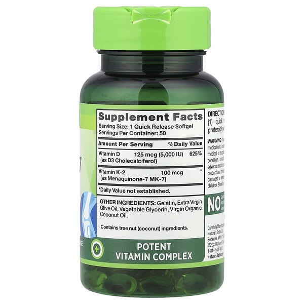 Alternative view of Nature's Truth, Ultra K2 MK-7 Plus D3, 50 Quick Release Softgels
