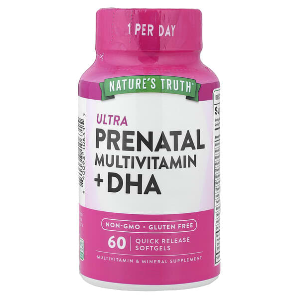 Nature's Truth, Ultra Prenatal Multivitamin + DHA, 60 Quick Release Softgels