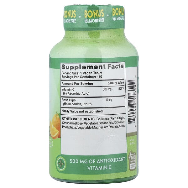 Alternative view of Nature's Truth, Vitamin C Plus Wild Rose Hips, 110 Tablets