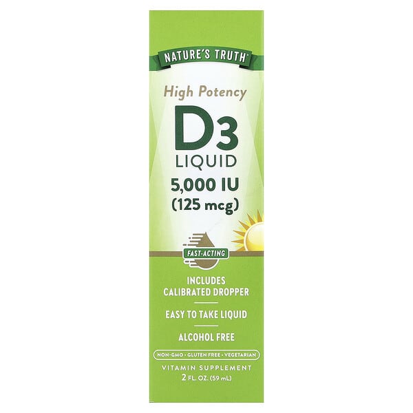 Nature's Truth, Vitamin D3 Liquid, High Potency, 2 fl oz (59 ml)