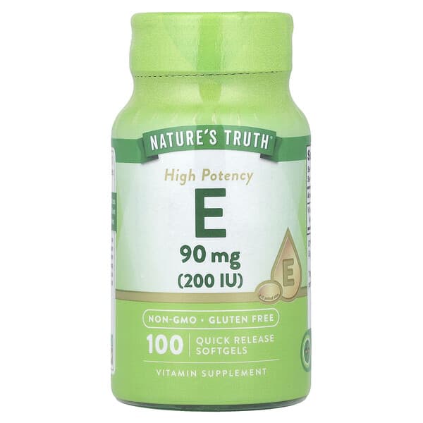 Nature's Truth, Vitamin E, High Potency, 90 mg (200 IU), 100 Quick Release Softgels