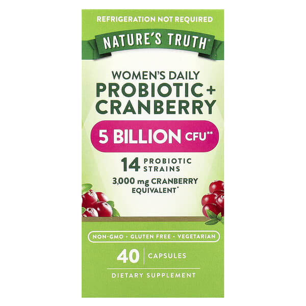 Nature's Truth, Women's Daily Probiotic + Cranberry, 40 Capsules