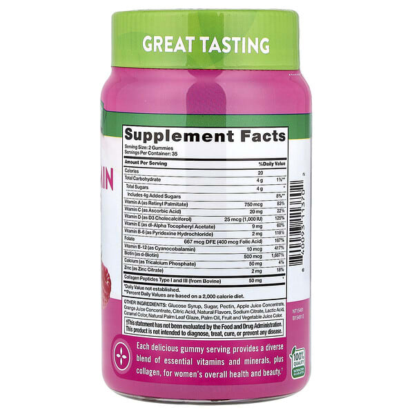 Alternative view of Nature's Truth, Women's Multivitamin Gummies + Collagen, Delicious Mixed Berry, 70 Gummies