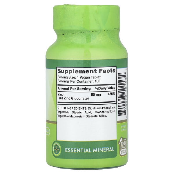 Alternative view of Nature's Truth, Zinc, Chelated , 50 mg, 100 Tablets