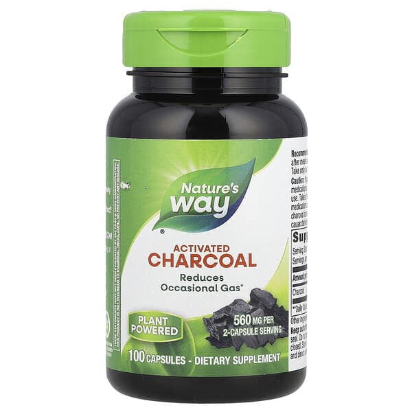 Nature's Way, Activated Charcoal, 100 Capsules (280 mg per Capsule)