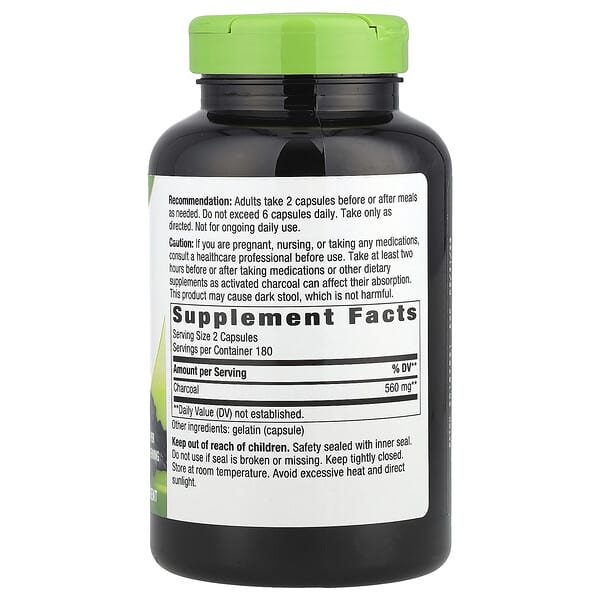 Alternative view of Nature's Way, Activated Charcoal, 360 Capsules (280 mg per Capsule)