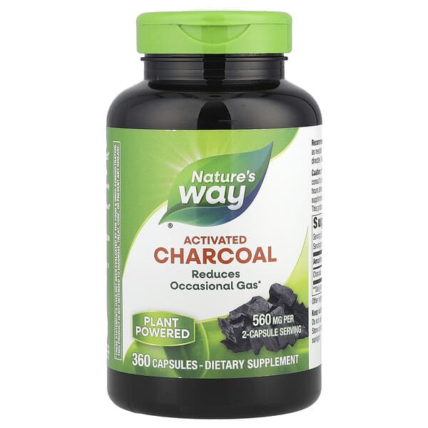Nature's Way, Activated Charcoal, 360 Capsules (280 mg per Capsule)