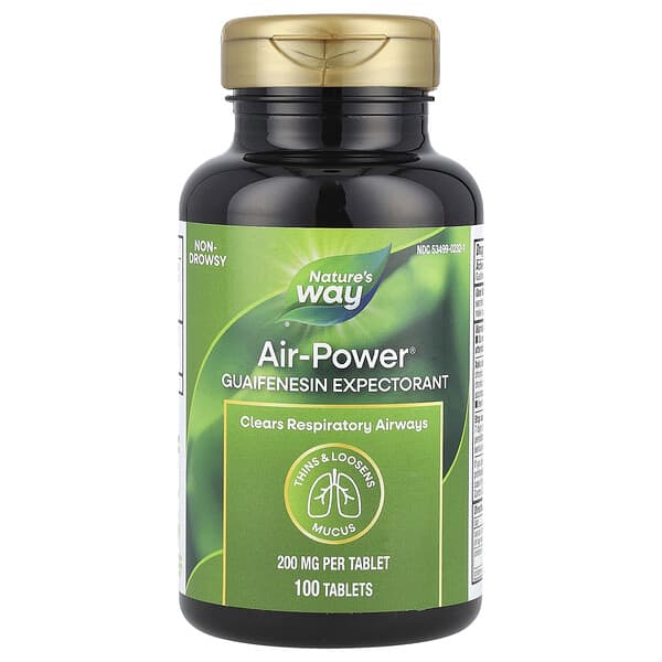 Nature's Way, Air-Power®, Guaifenesin Expectorant, 200 mg, 100 Tablets