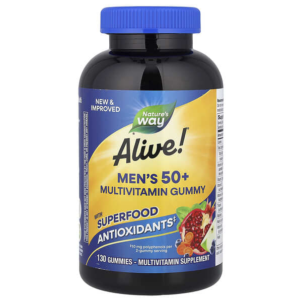 Nature's Way, Alive!® Men's 50+ Multivitamin Gummy, Fruit, 130 Gummies